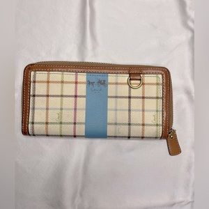 Coach Peyton Tattersall Zip Around Wallet